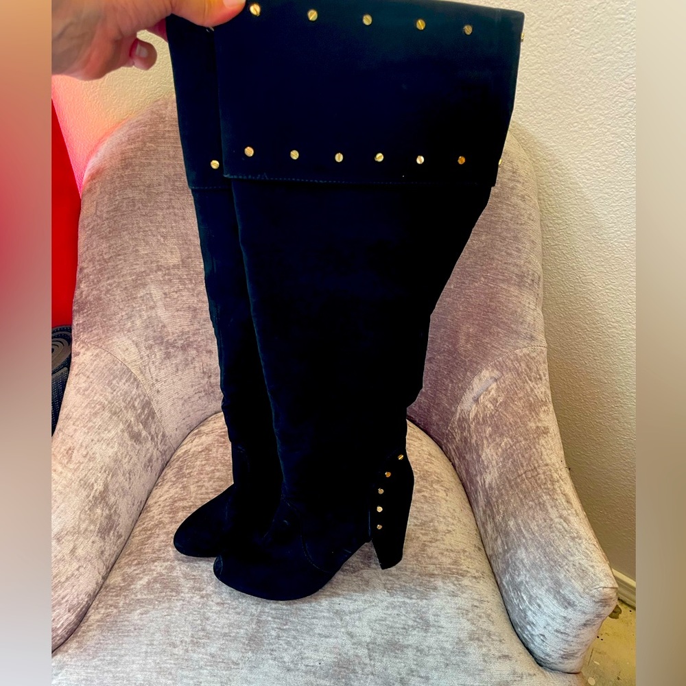 Black Suede Boots- size 10